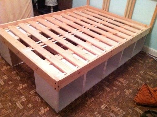 DIY Kids Bed With Storage
 diy storage bed great for a kids bed low to the ground