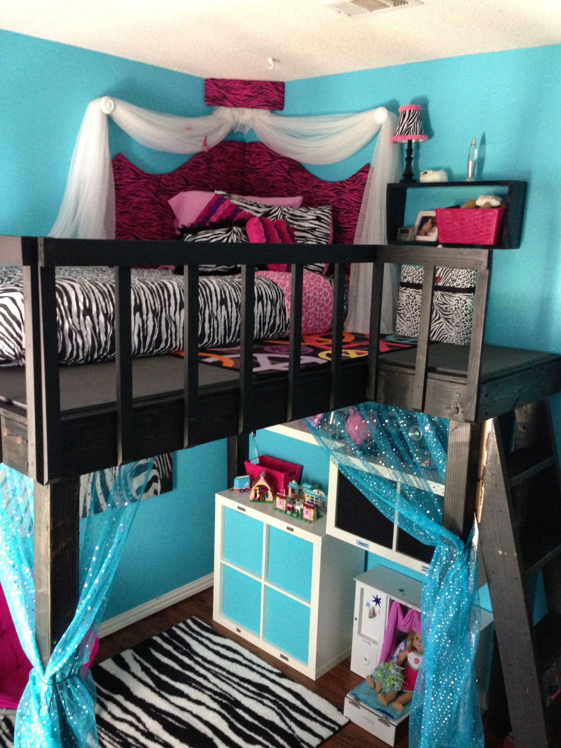 DIY Kids Bed With Storage
 DIY loft bed foam core corner headboard and IKEA storage