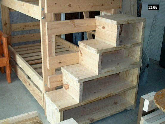DIY Kids Bed With Storage
 Make Wood Crafts To Sell Loft Bed Stairs ly Non Toxic