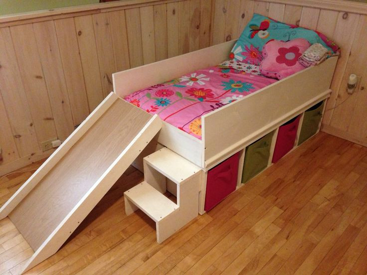 DIY Kids Bed With Storage
 1108 best images about Kid s Room on Pinterest