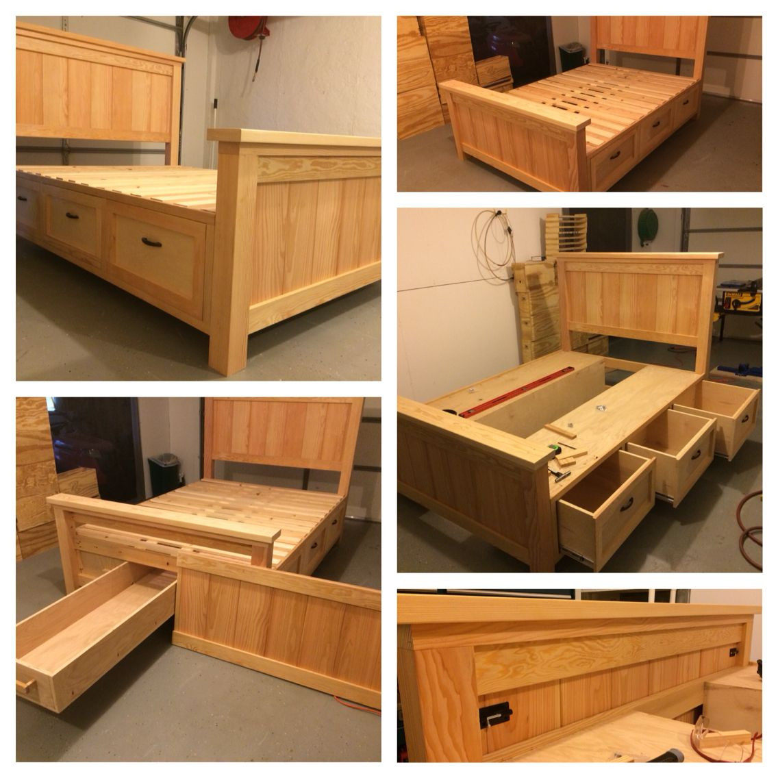 DIY Kids Bed With Storage
 I just finished this build It is a Queen Farmhouse