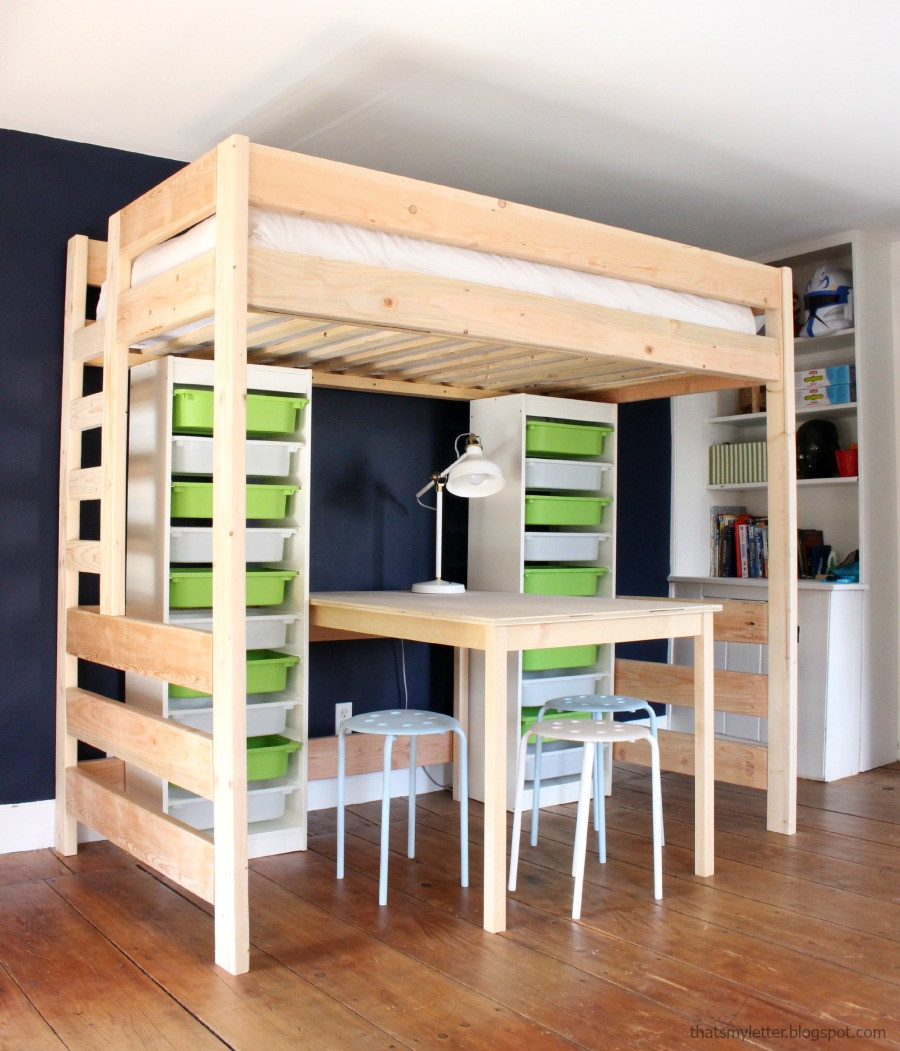 DIY Kids Bed With Storage
 DIY Loft Bed with Desk and Storage