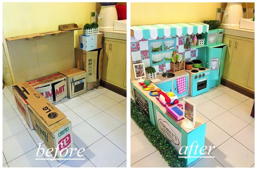 DIY Kids Kitchen
 DIY Cardboard Play Kitchen For Kids