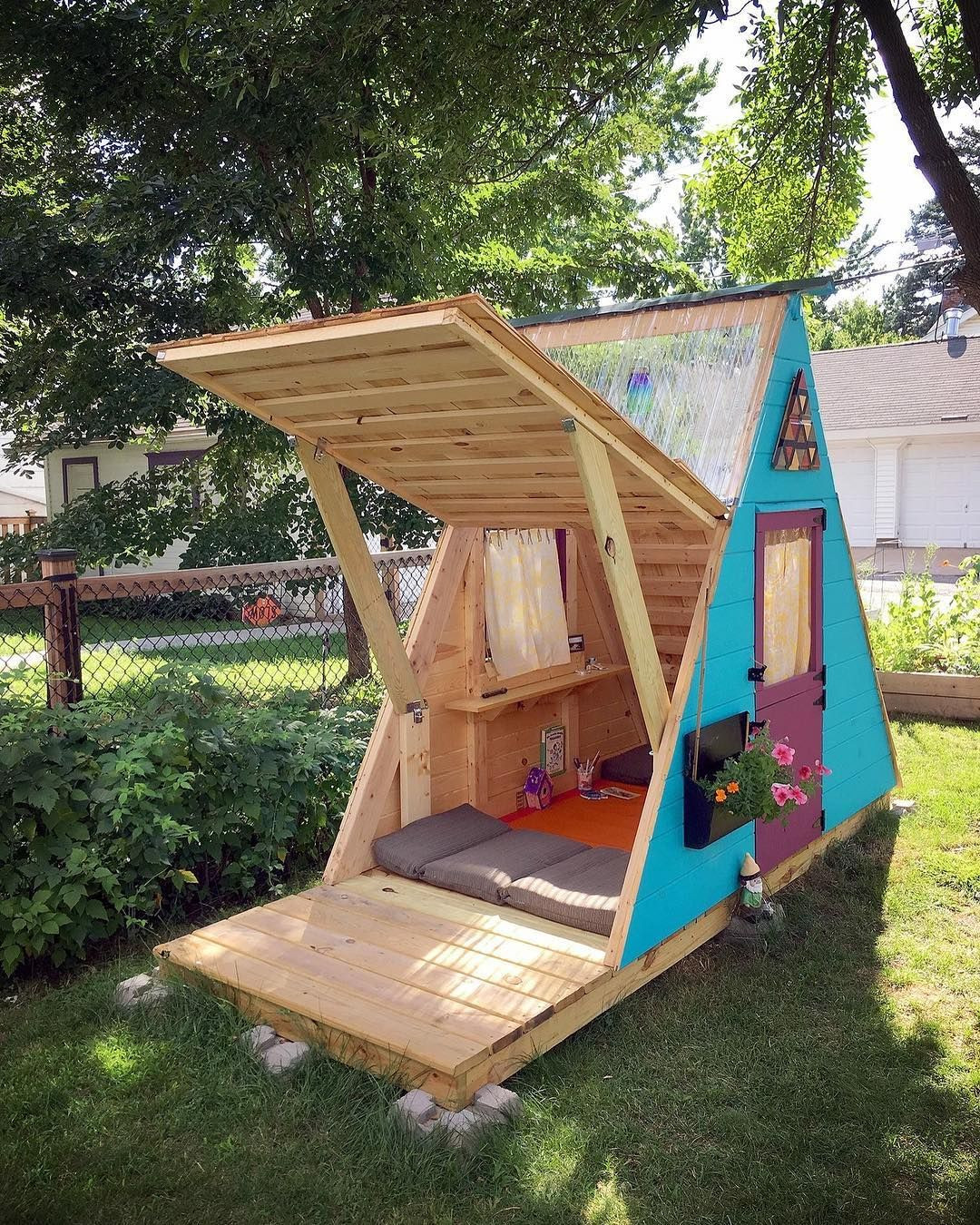 DIY Kids Playhouse
 My kids A Frame playhouse Designed and built by me DIY