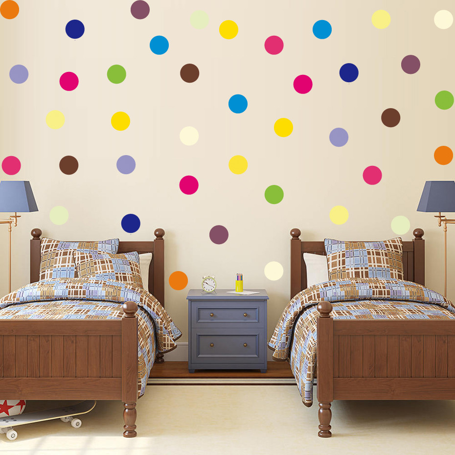 DIY Kids Room Ideas
 Colorful Tiny Polka Dots Circle Color Wall Sticker For