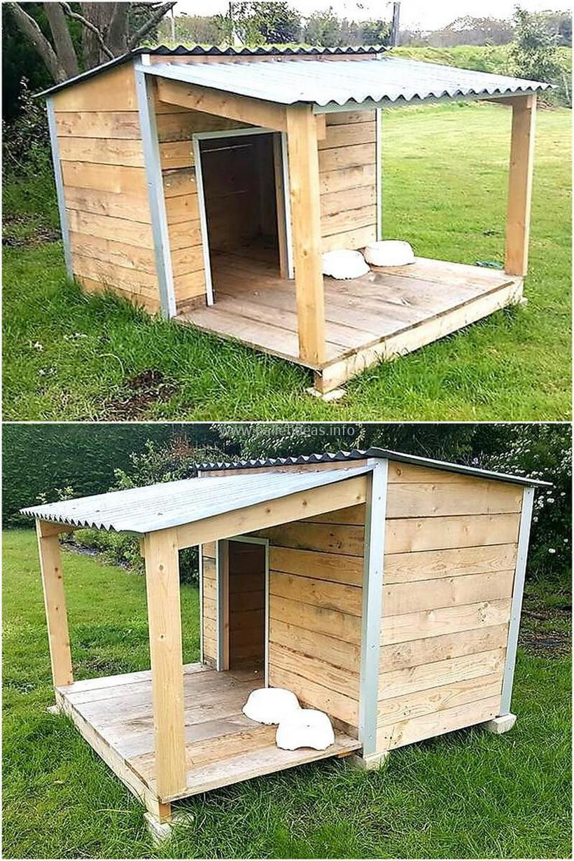 DIY Large Dog House
 80 Super DIY Ideas For Wood Pallet Dog Houses