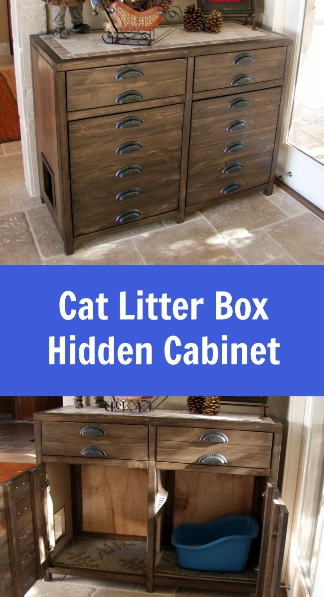 DIY Litter Box Cabinet
 Ana White