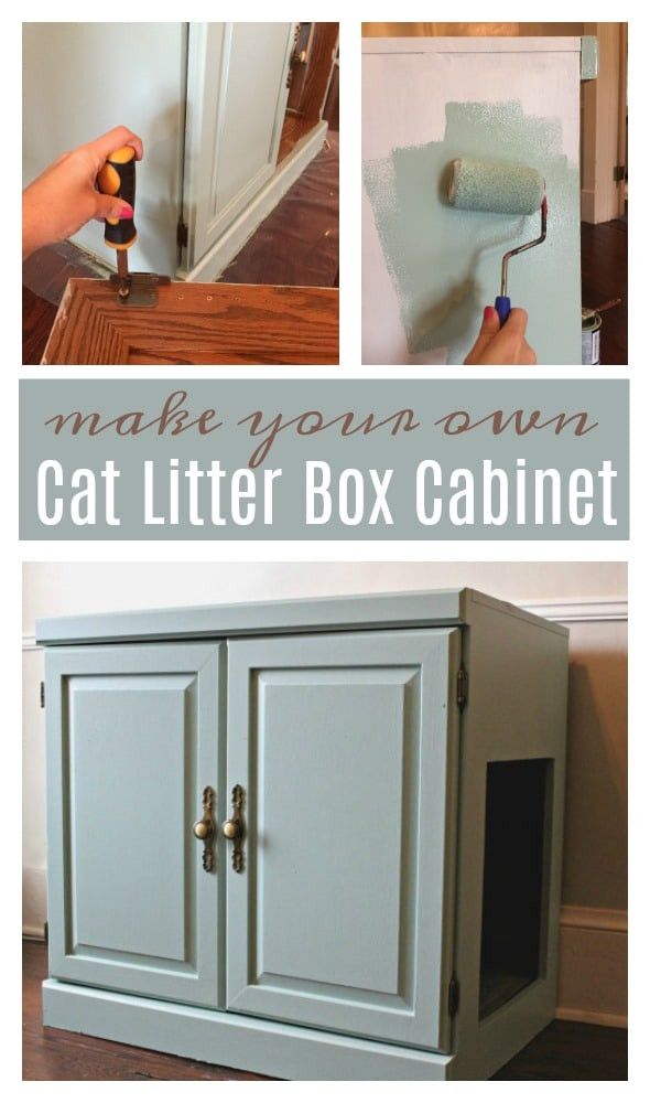 DIY Litter Box Cabinet
 Old Cabinet to Cat Litter Box Furniture WOW Hide a Litter Box Tutorial
