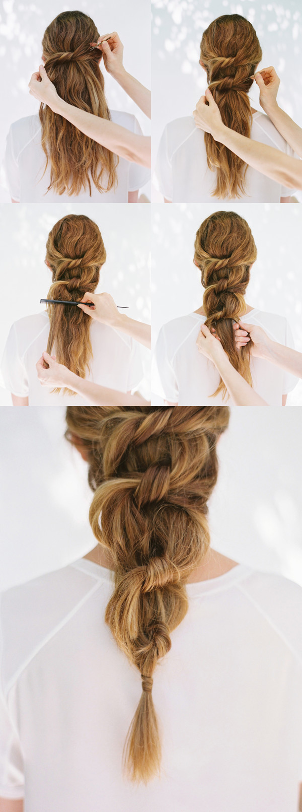 DIY Long Hairstyles
 DIY Knot Ponytail DIY Weddings