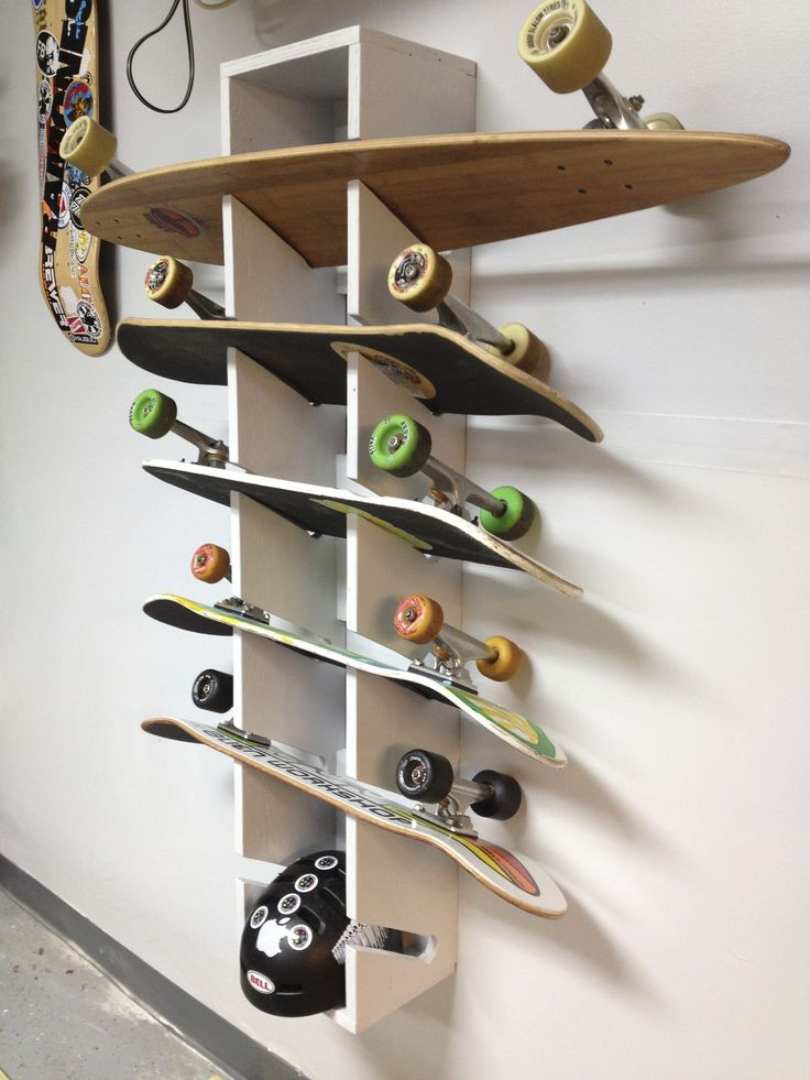 DIY Longboard Rack
 Skateboard Rack I made Garages Pinterest