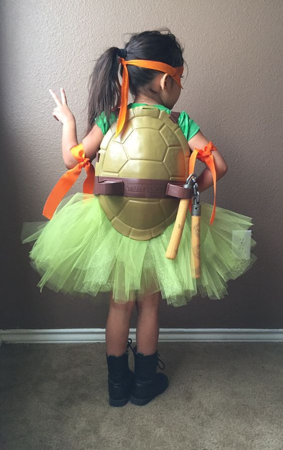 DIY Ninja Turtle Costume With Tutu
 Ninja turtle costume for girls … Halloween Costumes