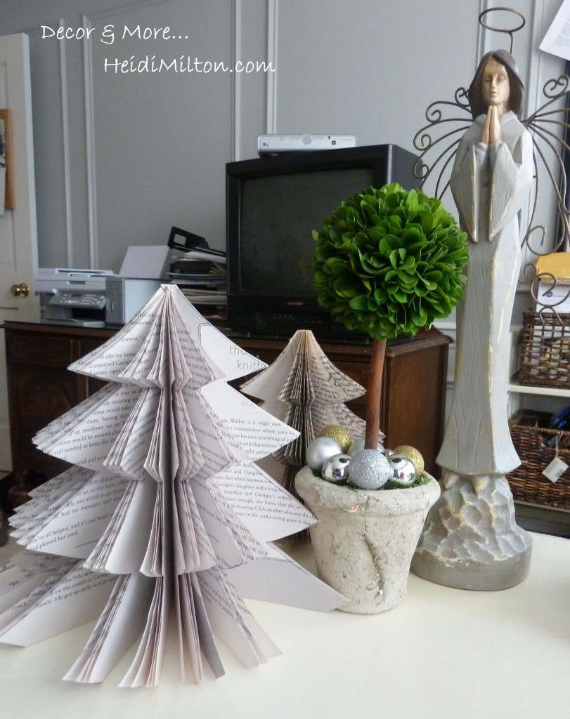 DIY Office Christmas Decorations
 Book Page Christmas Tree Easy DIY