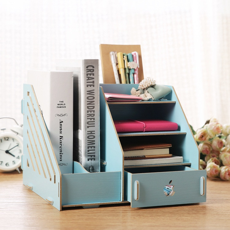 DIY Office Organizers
 Fashion Candy Color fice Desk Organizer Wood Cabinet DIY