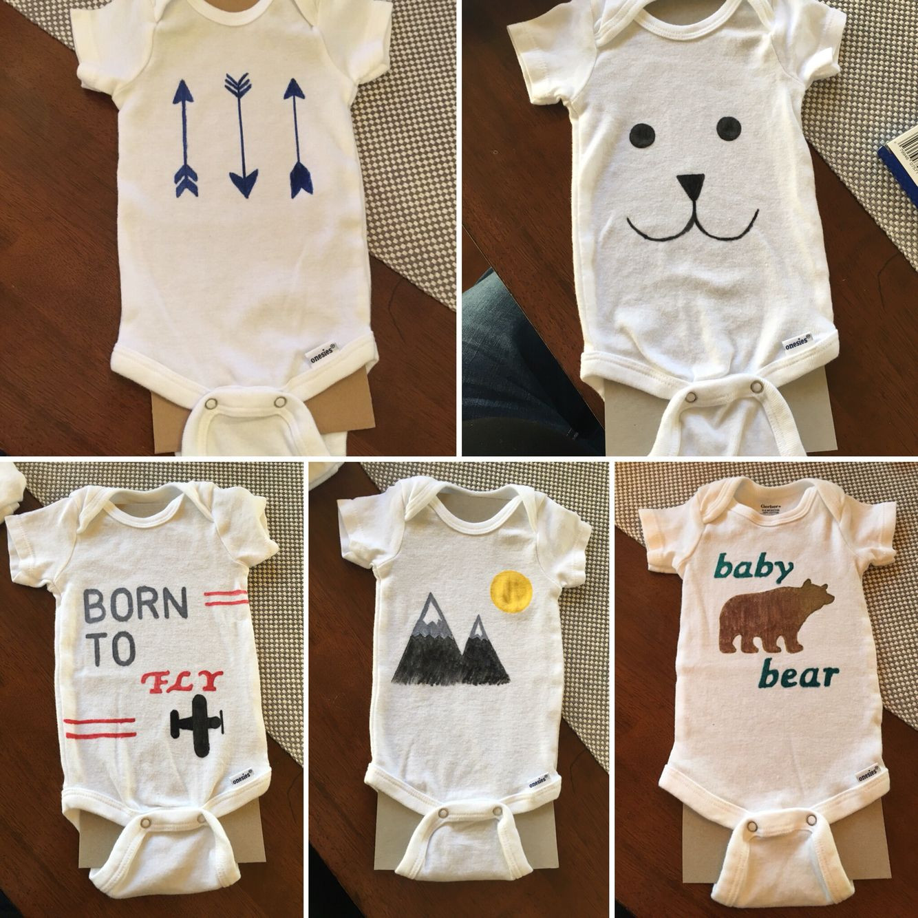 DIY Onesies Baby Shower
 DIY Fabric marker onesies pleted projects