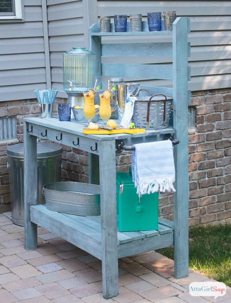 DIY Outdoor Buffet Table
 DIY Potting Bench Outdoor Server