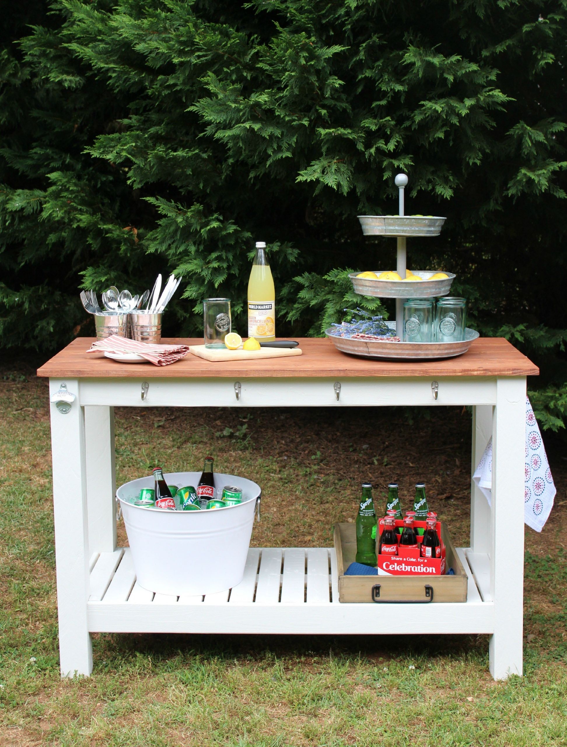 DIY Outdoor Buffet Table
 A Dozen Fixer Upper Style Ideas for Outside