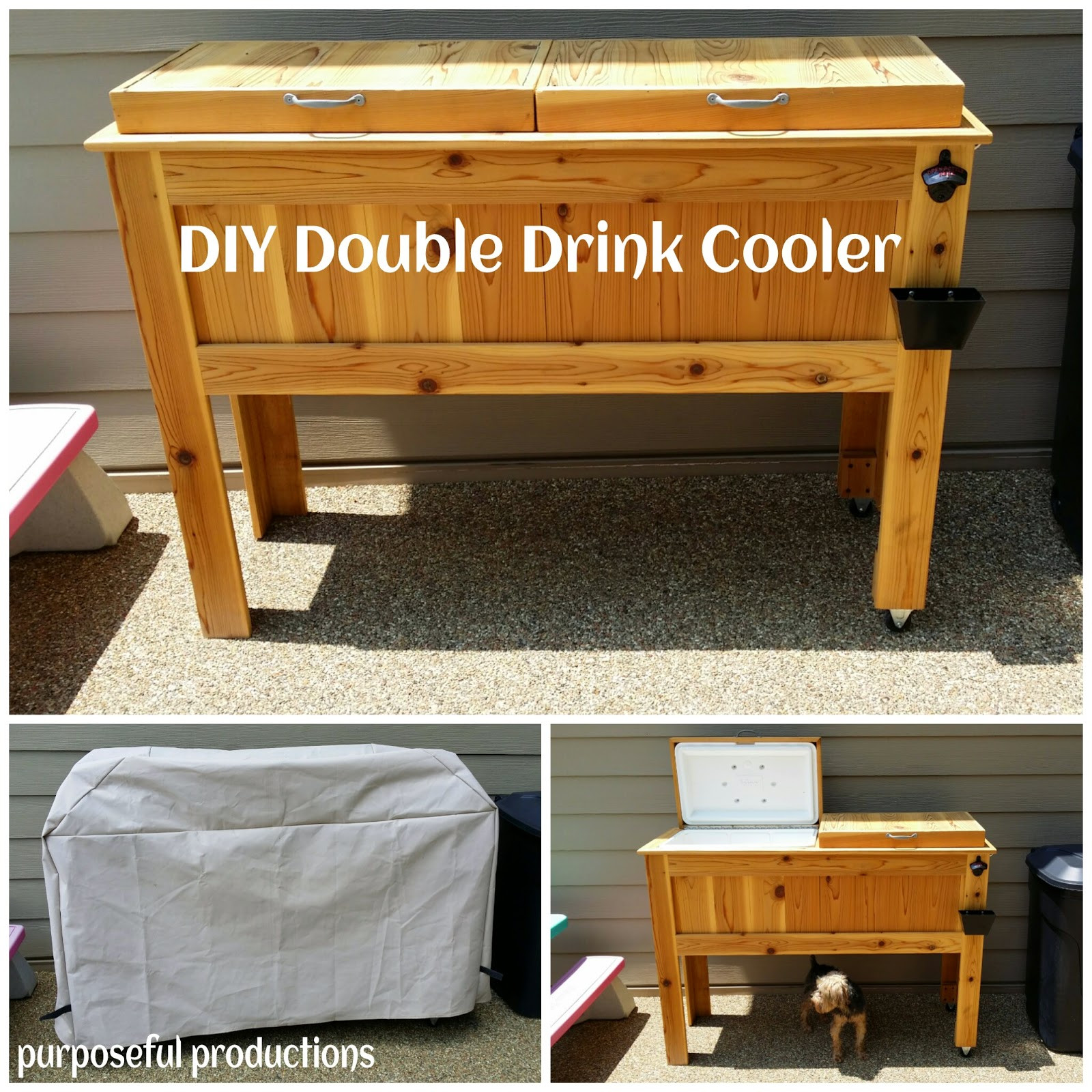 DIY Outdoor Cooler
 Purposeful Productions DIY Wood Drink Cooler