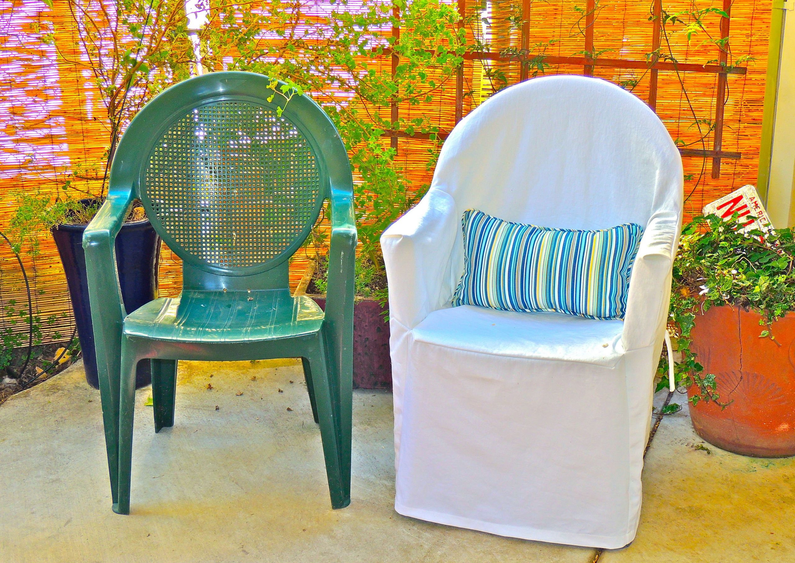 DIY Outdoor Furniture Covers
 Frumpy to Fresh Plastic Chair Makeover
