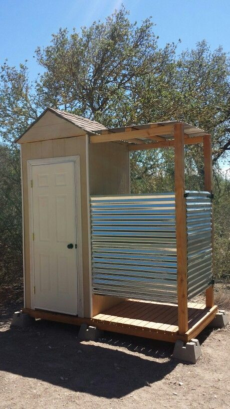 DIY Outdoor Solar Shower
 Outhouse solar shower bo in 2019