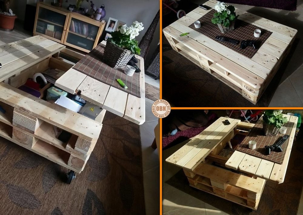 DIY Pallet Coffee Table Plans
 DIY Craft Project Lift Top Pallet Coffee Table Find Fun