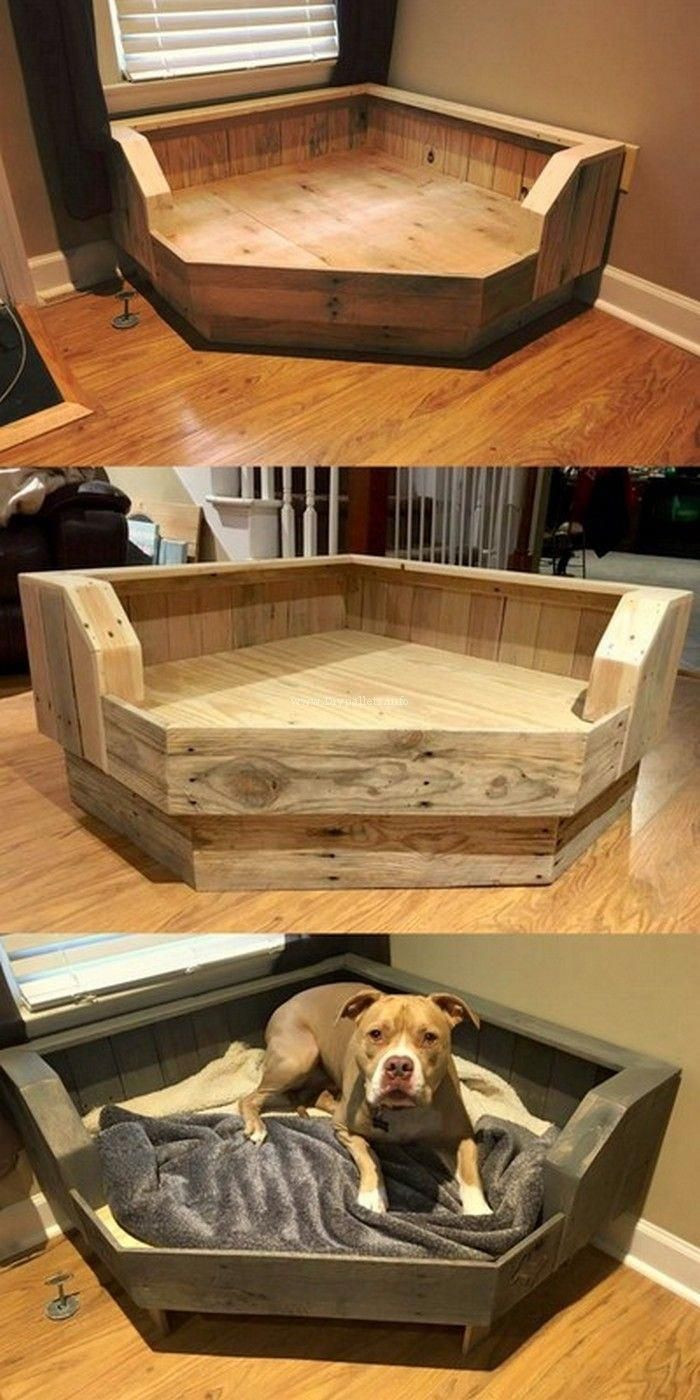 DIY Pallet Dog Bed Plans
 Awesome Pallet Dog Bed Palns DogsStuffBakingSoda