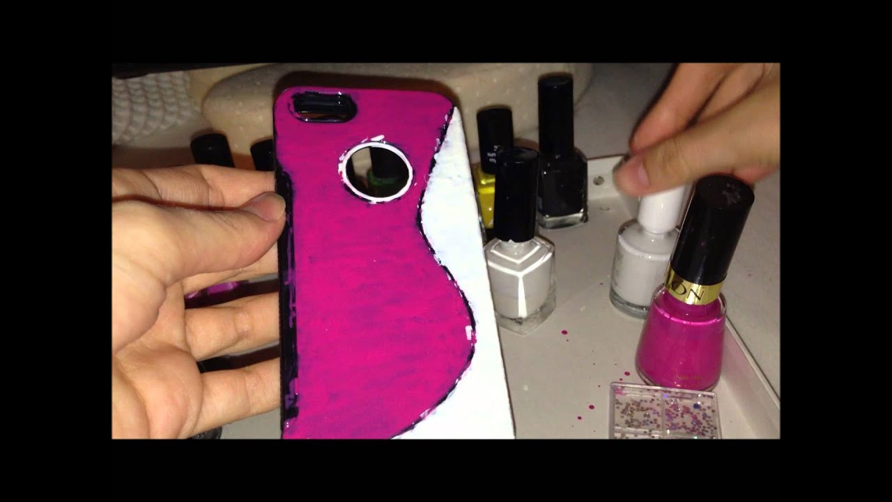 DIY Phone Decorations
 DIY Phone Cover Decoration With Nail polish