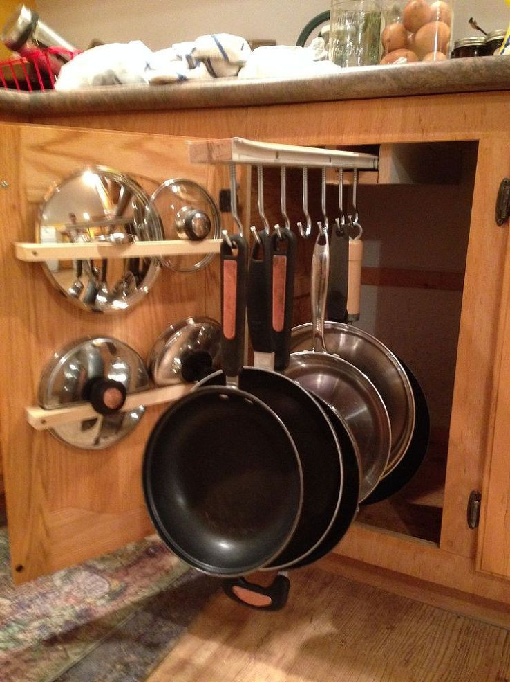 DIY Pot And Pan Organizer
 DIY Pot Rack With Pipes From Home Depot in 2019
