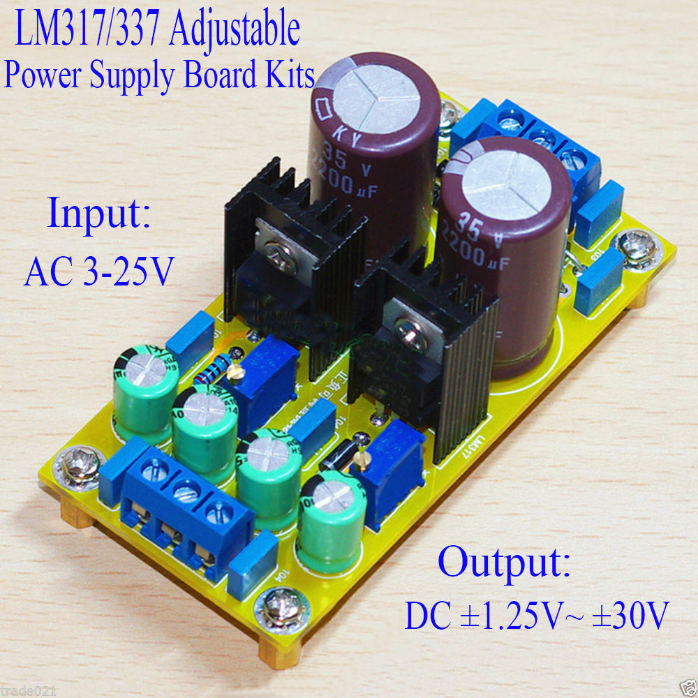 DIY Power Supply Kit
 New LM317 LM337 DC Adjustable Regulated Power Supply