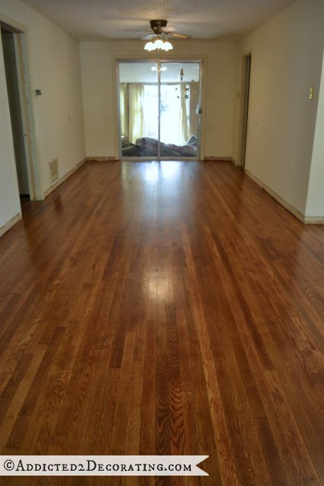 DIY Refinish Wood Floor
 Kitchen Progress — Painted Striped Hardwood Floor