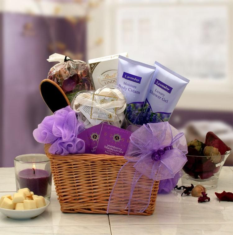 DIY Relaxation Gift Basket
 Lavender Relaxation Spa Gift Basket
