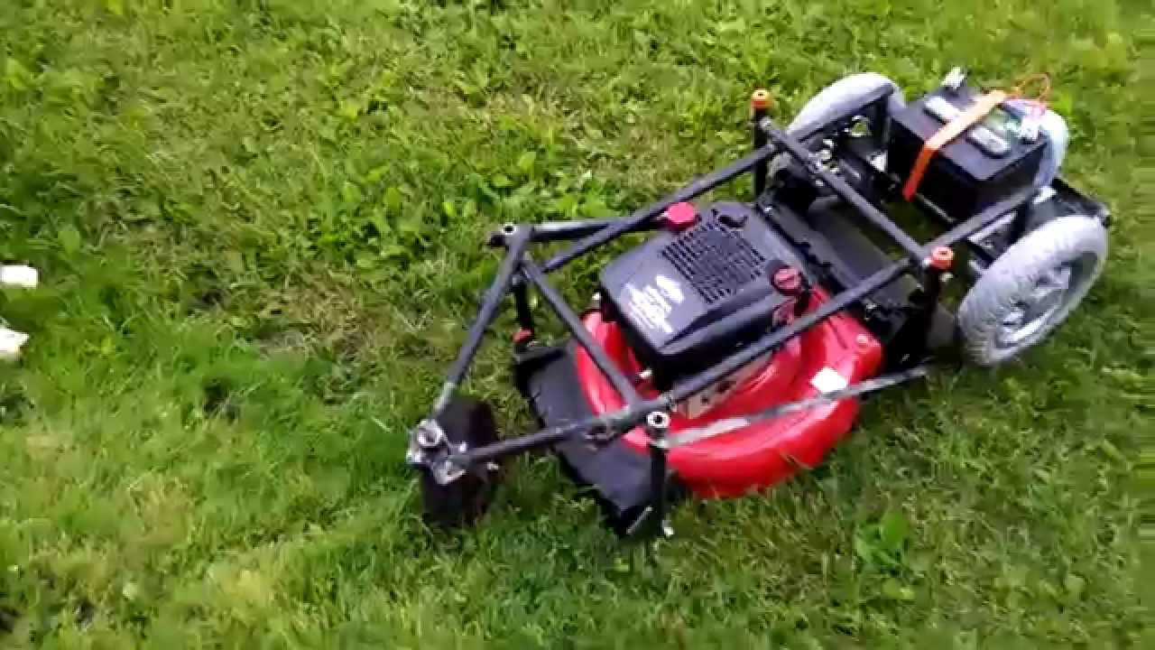 DIY Remote Control Lawn Mower Kit
 DIY Home Made RC remote control lawn mower first run