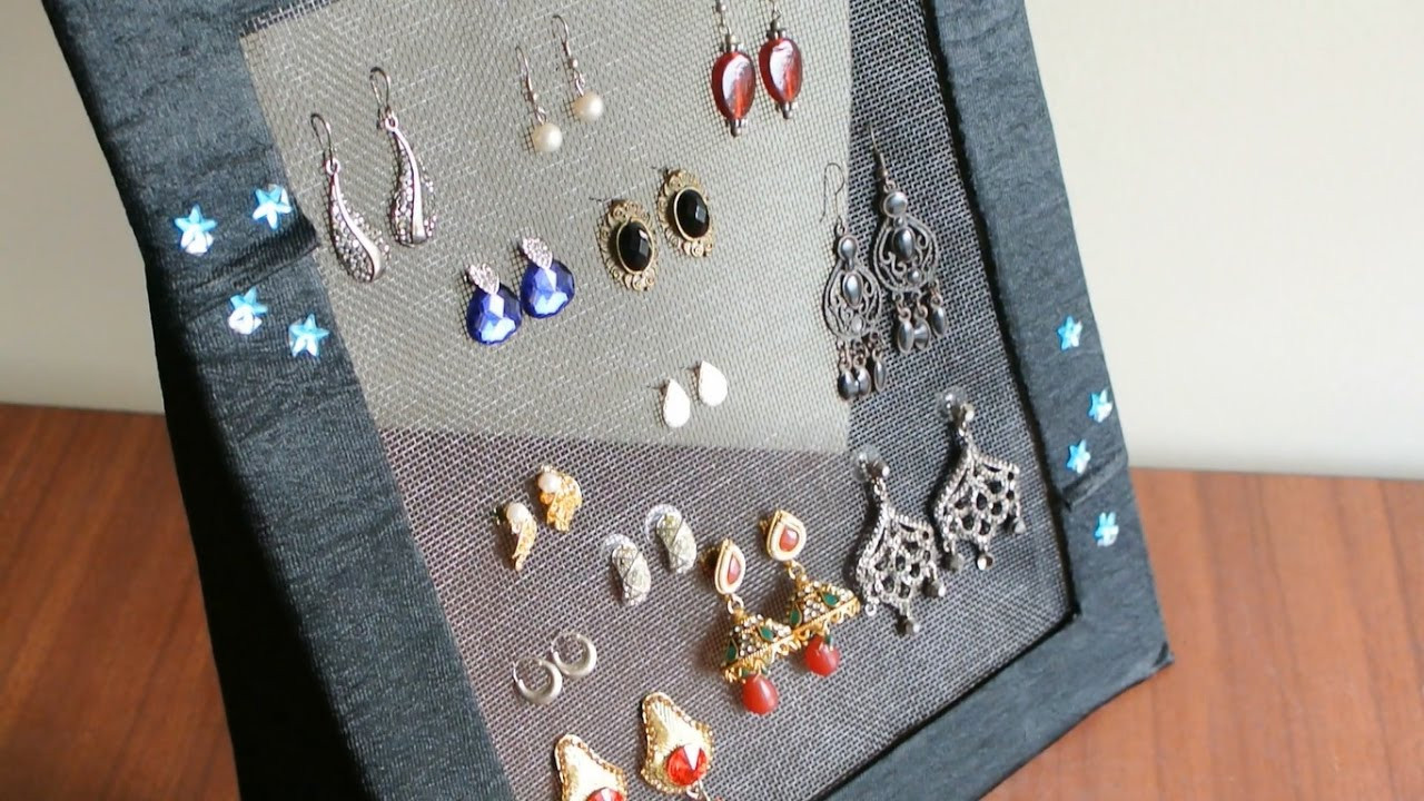 DIY Ring Organizer
 DIY Jewelry organizer Earring holder
