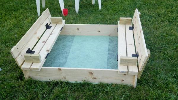 DIY Sandbox With Benches
 DIY Sandbox with Bench Cover DIY Sandbox Projects DIYHowto
