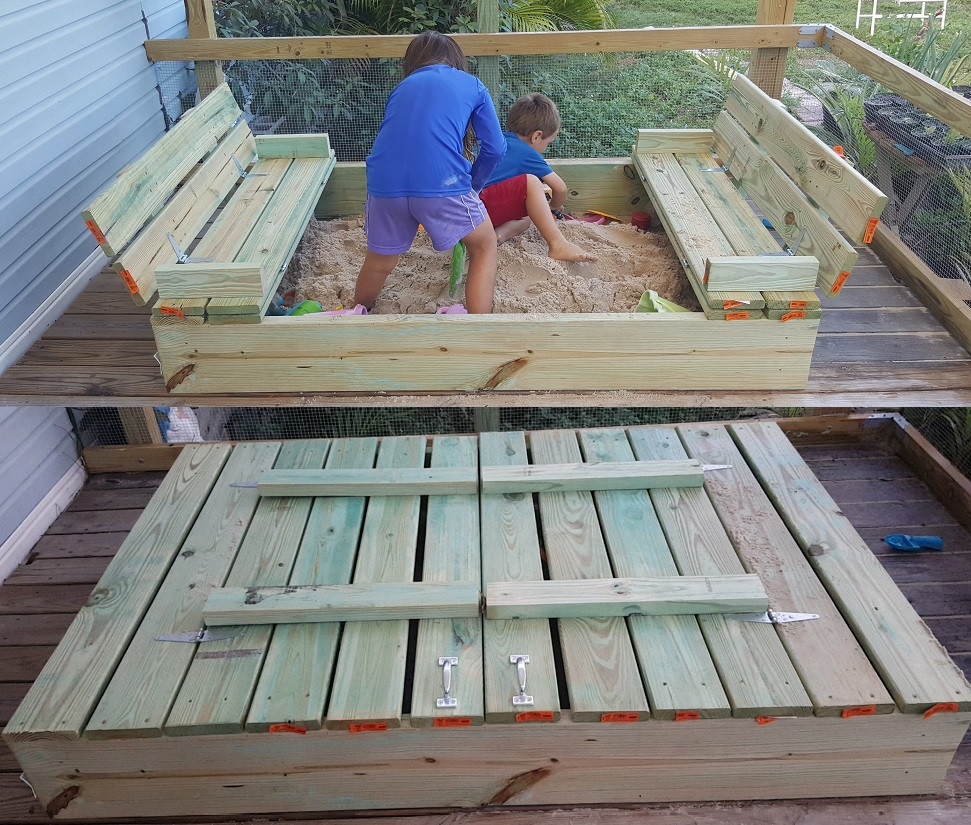 DIY Sandbox With Benches
 DIY Sandbox with Fold out Bench Seats – MoneyRhythm