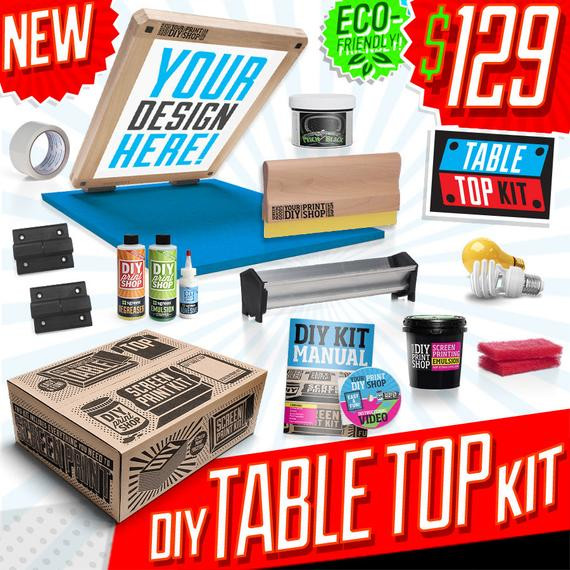 DIY Screen Printing Kit
 DIY Table Top Screen Printing Kit Kit Includes by