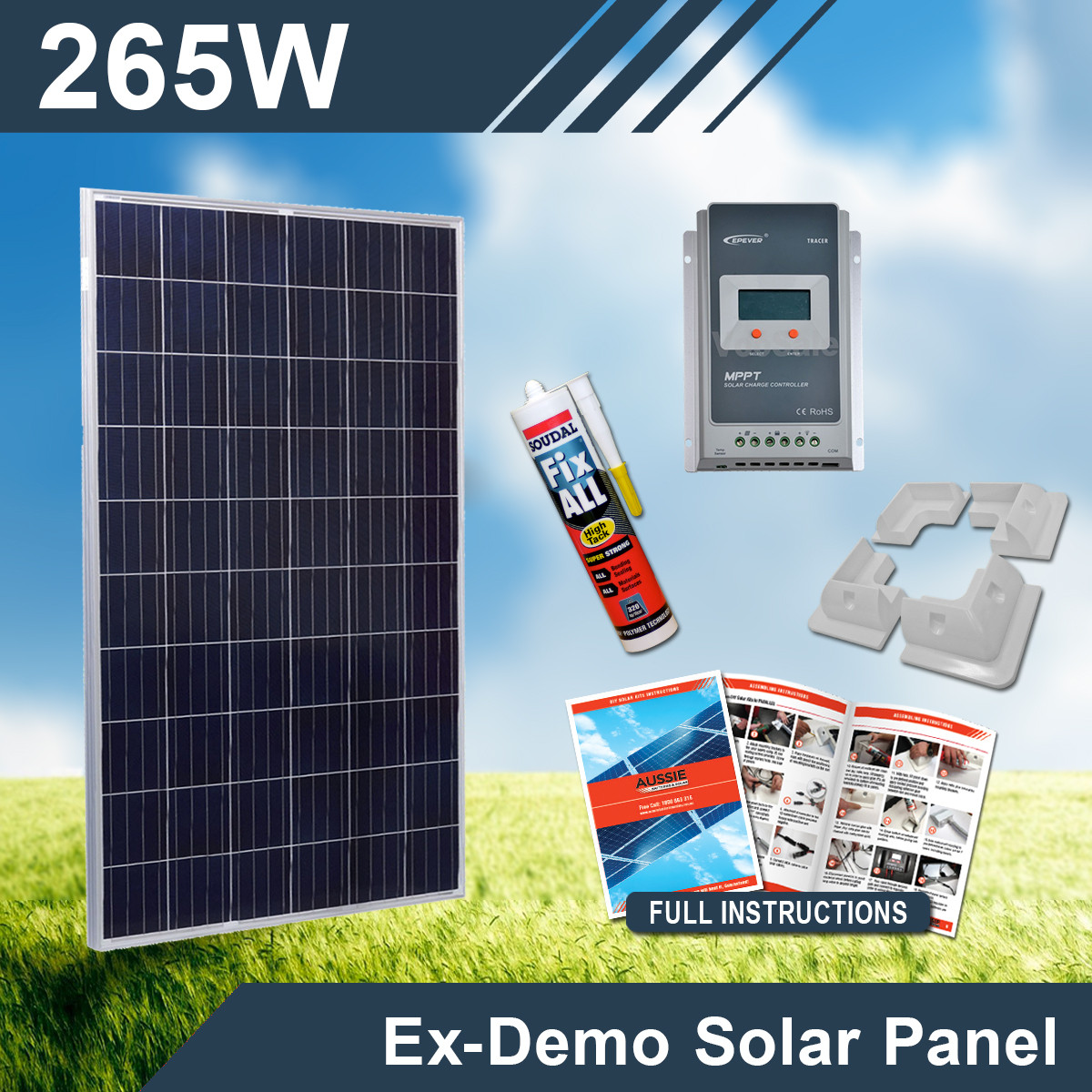 DIY Solar Kit
 265W 12V Ex Demo plete DIY Solar Kit