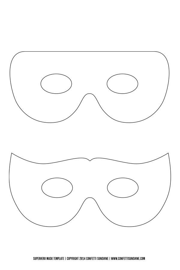 DIY Superhero Mask Template
 Super Hero Mask free template things to make