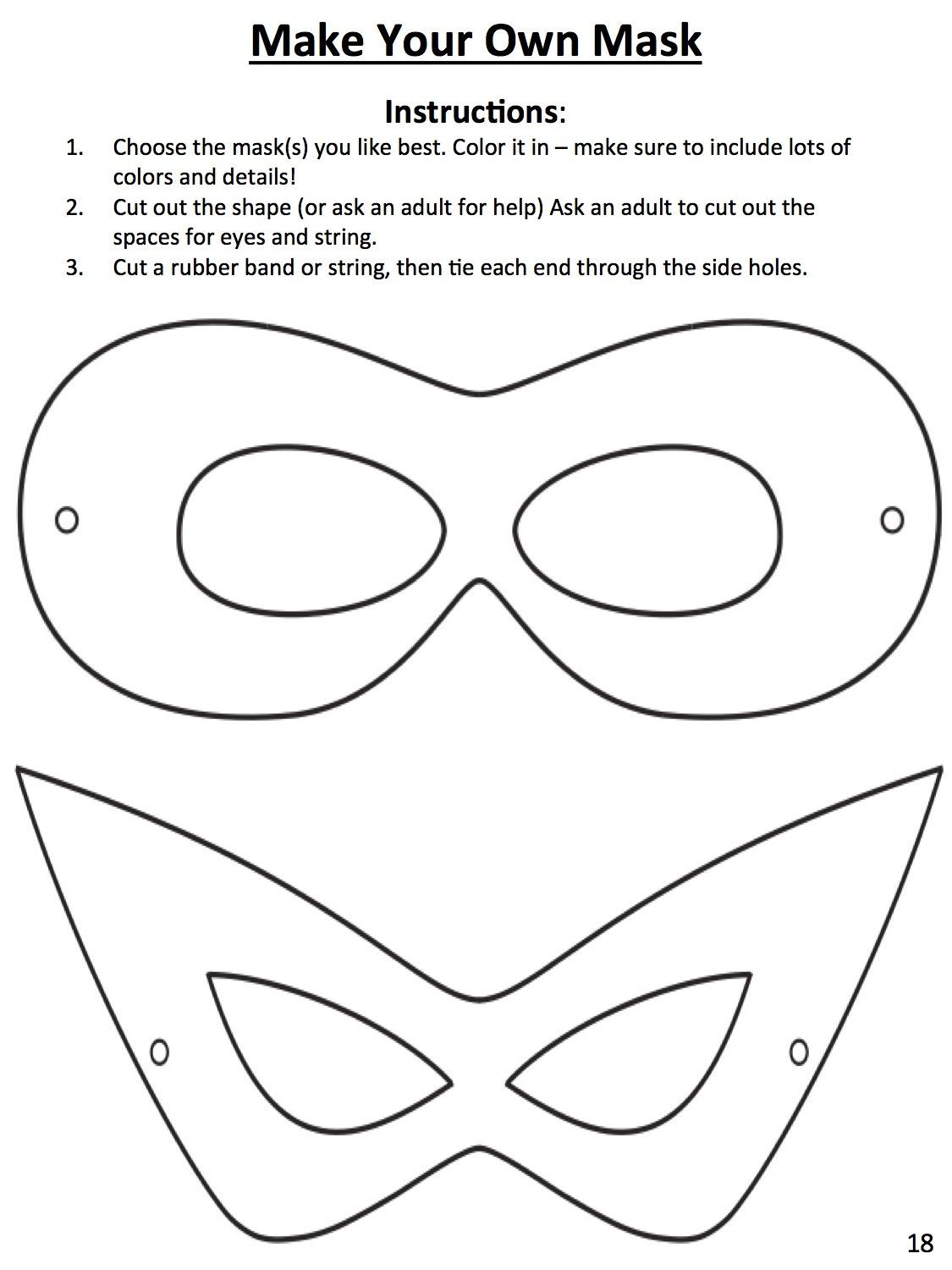 DIY Superhero Mask Template
 Download this template to design your own superhero mask