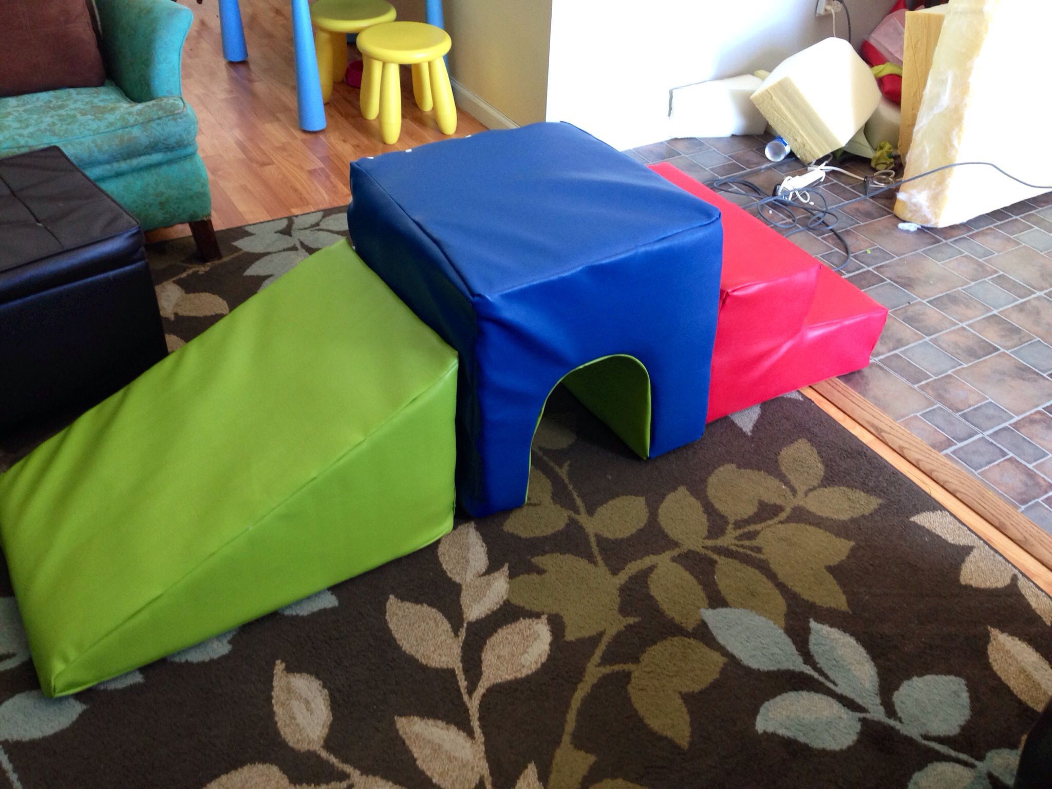 DIY Toddler Climbing Toys
 Made these giant foam climbing blocks for my kids this was
