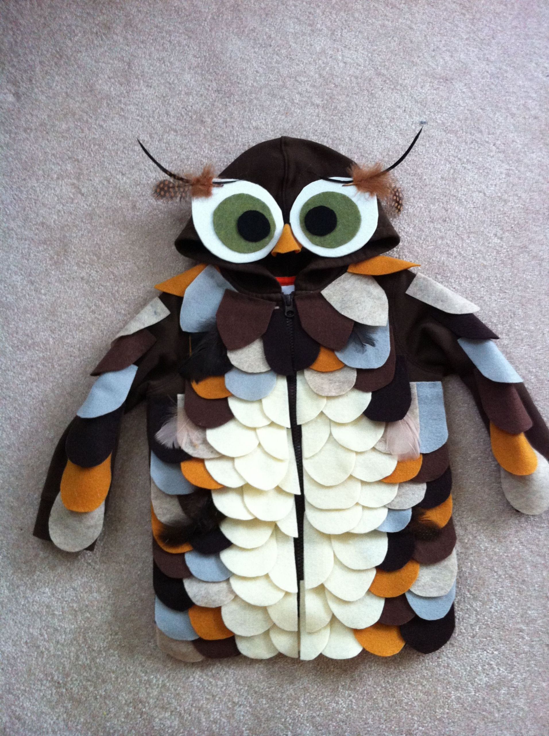 DIY Toddler Owl Costume
 Toddler owl Halloween costume DIY Fall