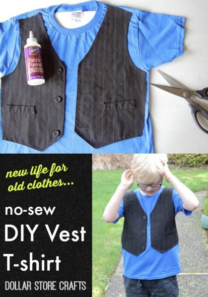 DIY Toddler T Shirt Dress
 Dollar Store Crafts Blog Archive Make a No Sew Vest T
