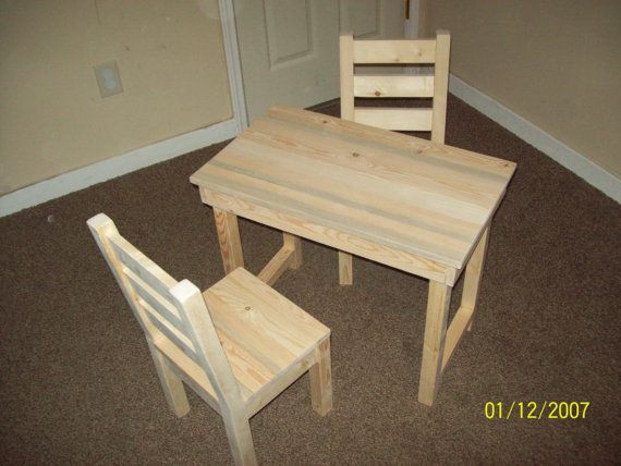 DIY Toddler Table And Chairs
 Kids childs table and chair set Unfinished furniture