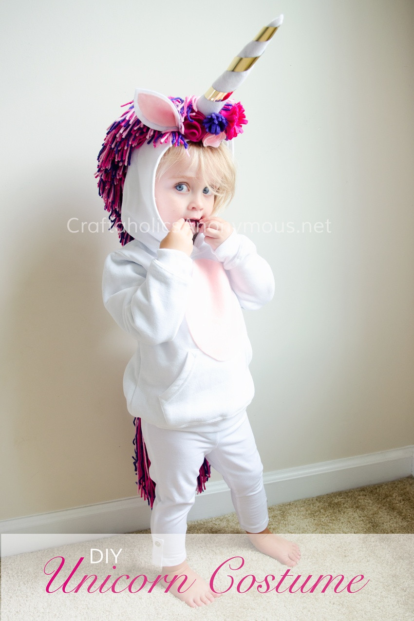 DIY Toddler Unicorn Costume
 Ten Quick Homemade Halloween Costumes The Baby Gizmo