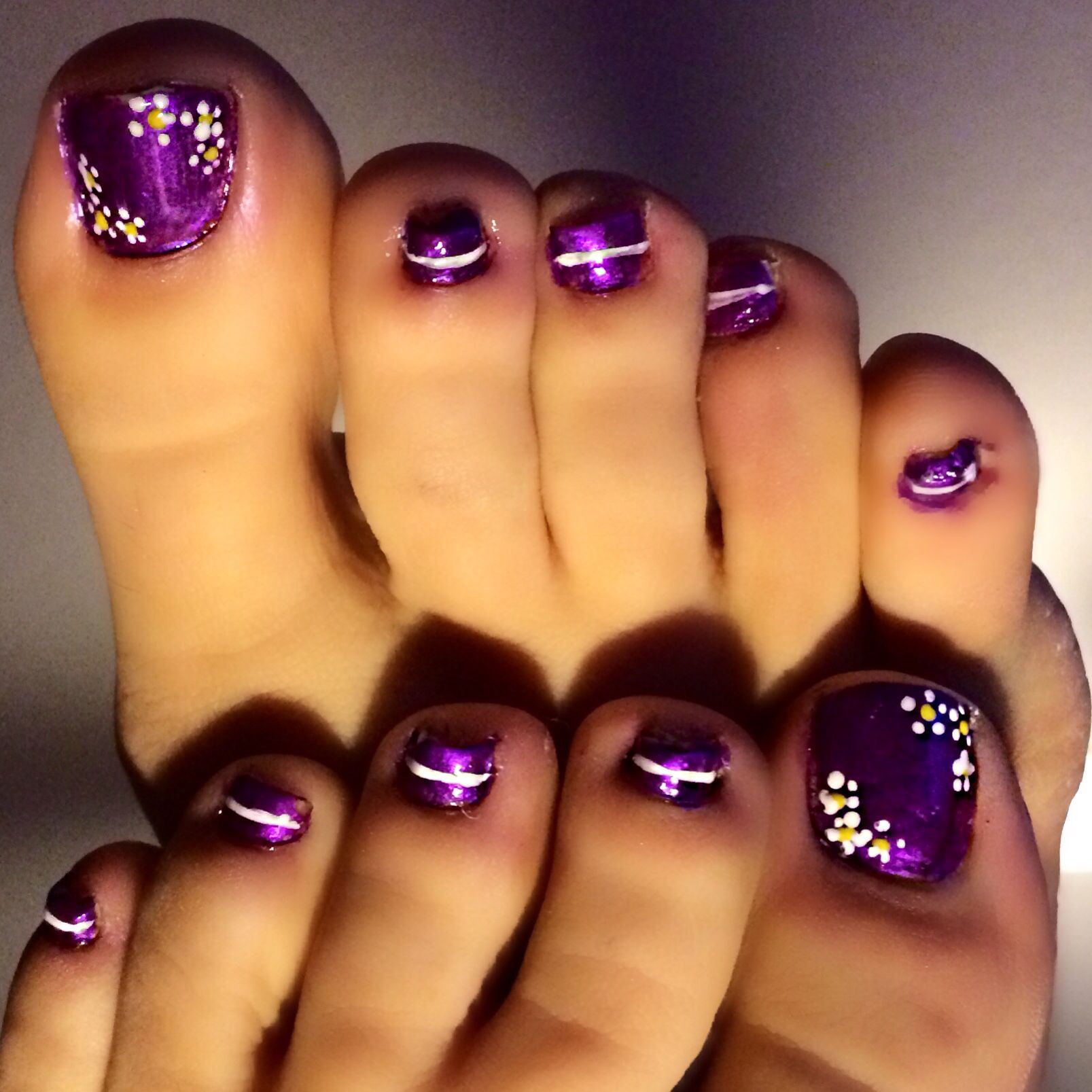 Diy Toe Nail Art
 Diy pedicure Flower toenails Simple nail art done with a