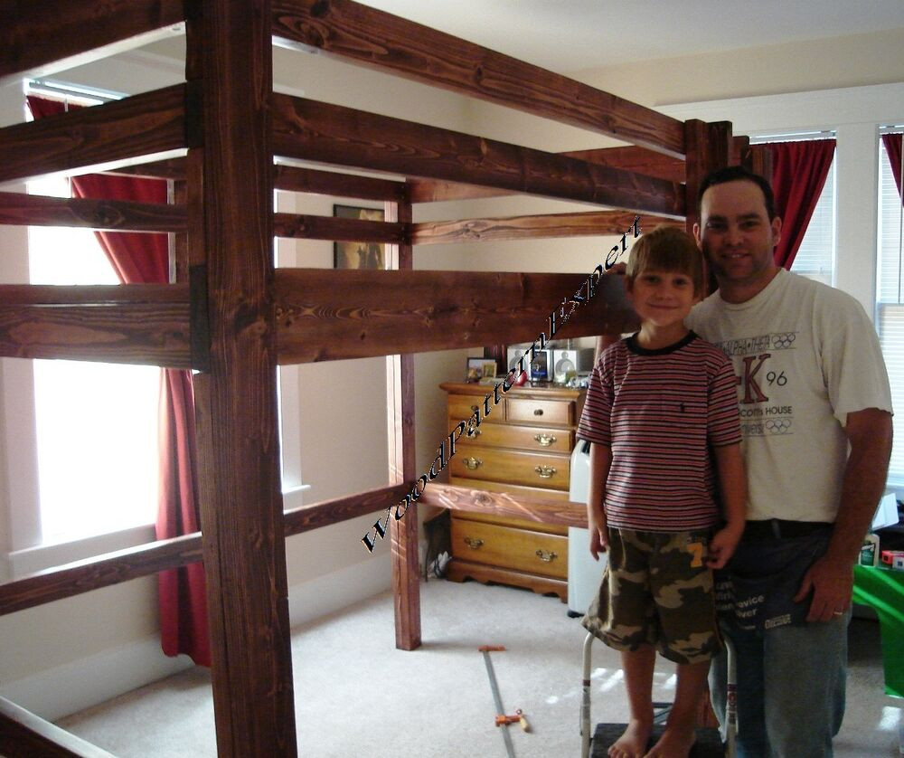 DIY Twin Loft Bed Plans
 LOFT BUNK BED Paper Patterns BUILD KING QUEEN FULL AND