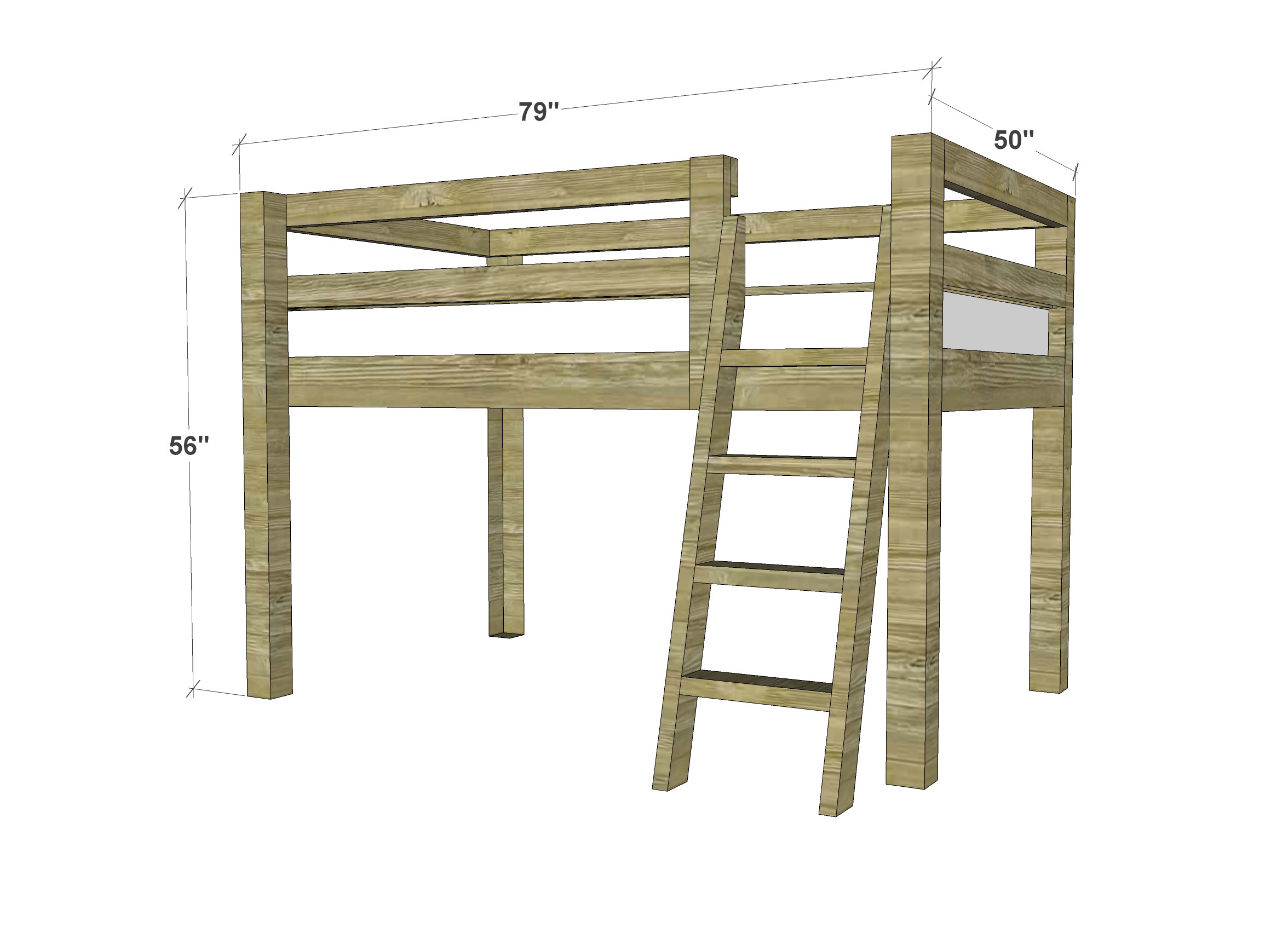 DIY Twin Loft Bed Plans
 Free Woodworking Plans to Build a Twin Low Loft Bunk Bed