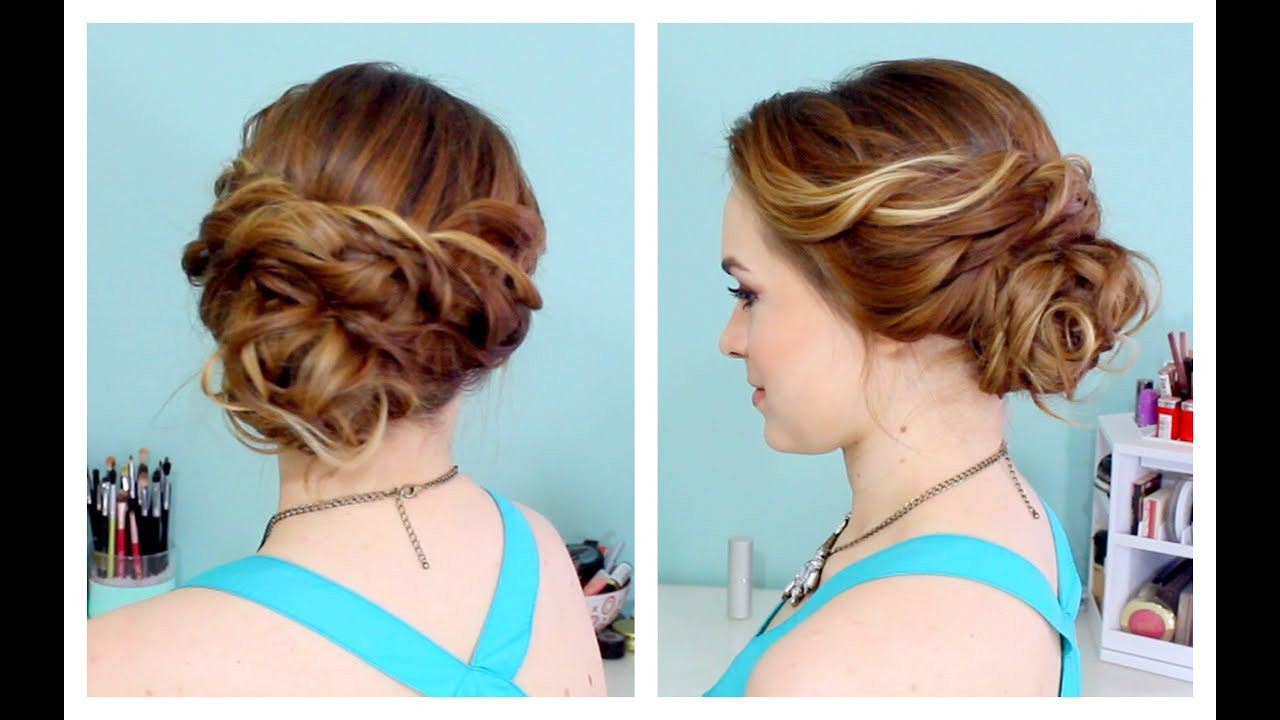 DIY Up Do Hairstyles
 Quick Side Updo for Prom or Weddings D