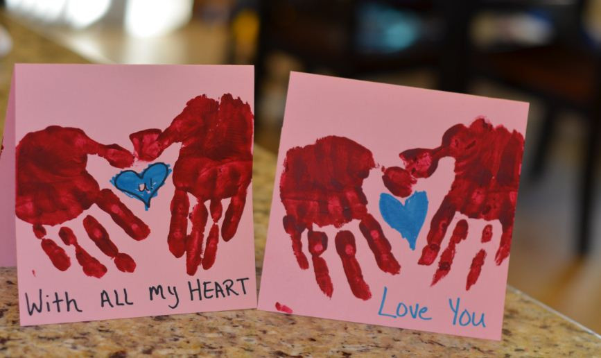 DIY Valentine Gift For Mom
 HAND PRINT VALENTINES DIY CARD VALENTINES GIFT IDEAS A