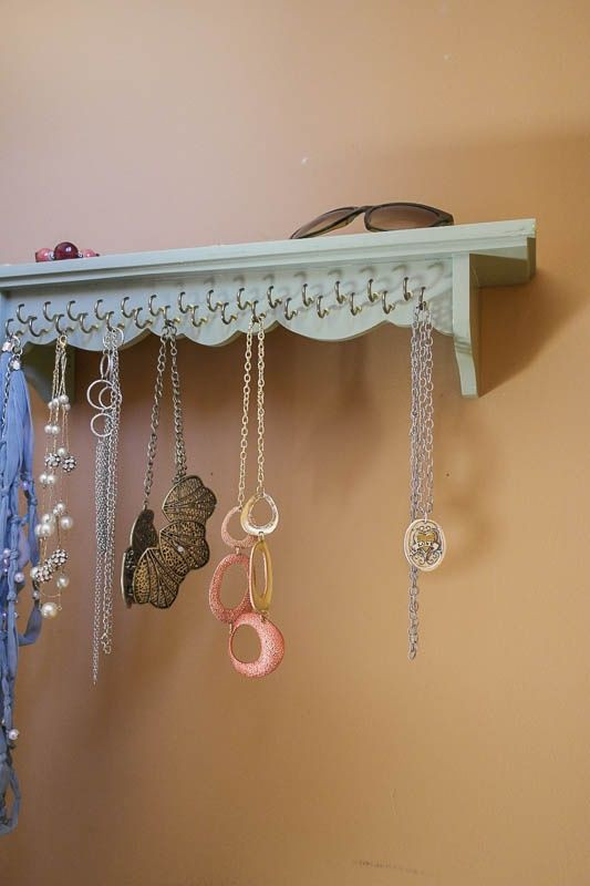 DIY Wall Mounted Jewelry Organizer
 DIY Necklace Holder perfect to hang all your favorite
