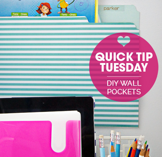 DIY Wall Pocket Organizer
 IHeart Organizing Quick Tip Tuesday DIY Wall Pockets